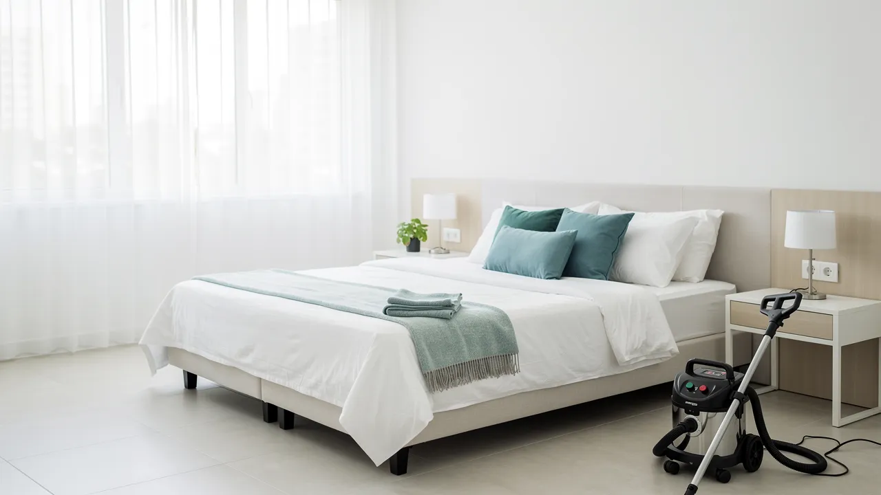 Clean modern bedroom